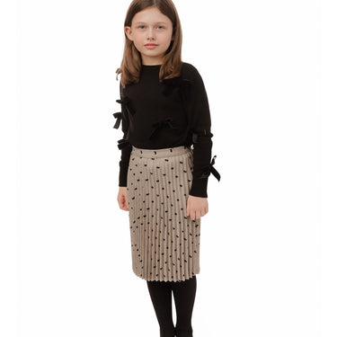 Black Velvet Bow Knit Top