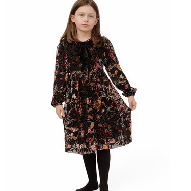 Black And Pink Cut Velvet Bow Dress