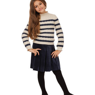 Black And White Cableknit Sweater