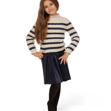 Black And White Cableknit Sweater