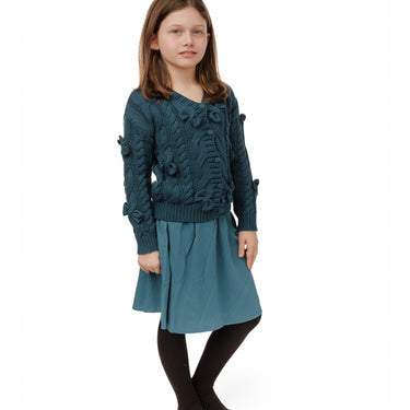 Teal Cableknit Cardigan