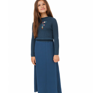 Royal Blue Maxi Dress Knit Top Solid Bottom