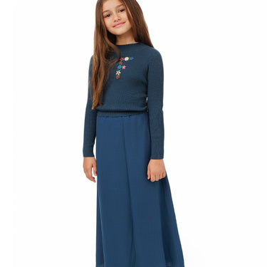 Royal Blue Maxi Dress Knit Top Solid Bottom