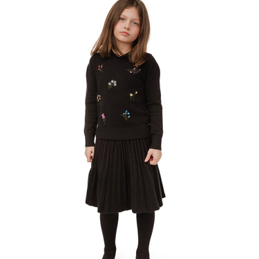 Black Pleated Knit Skirt - GW5130S-A