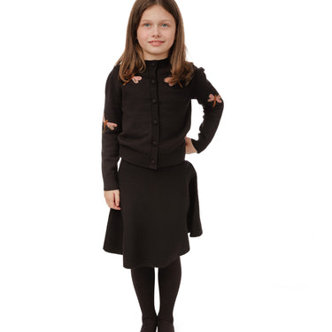 Black Cardigan With Multicolor Butterflies
