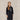 Blue Trim Front Tie Navy Dress