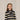 Black & Beige Striped Knit Top w/ Sailor Collar