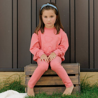 Embossed Teddy Sweatshirt Set