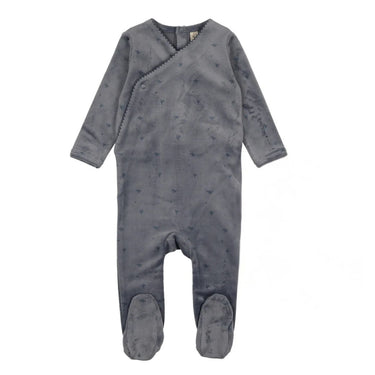 Velour Floral Footie