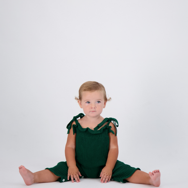 GREEN KNIT ROMPER