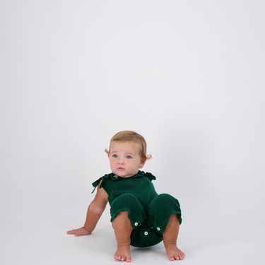 GREEN KNIT ROMPER