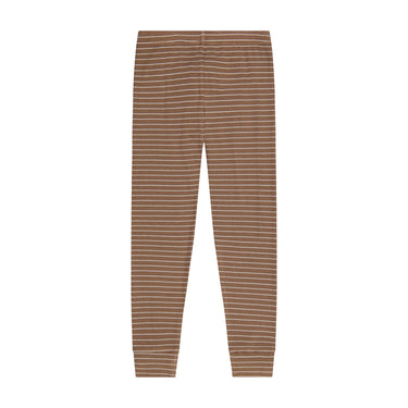 Rib Striped Pajamas Set Brown