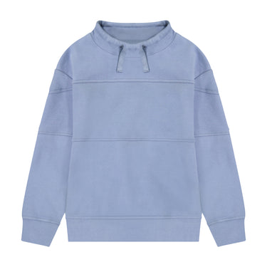 Drawstring Neck Sweatshirt Blue