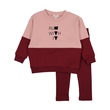 Letter Patch Sweat Set