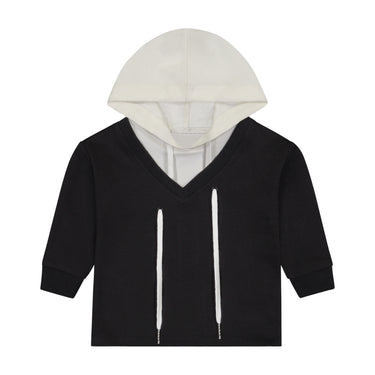 Contrast Hoodie Set